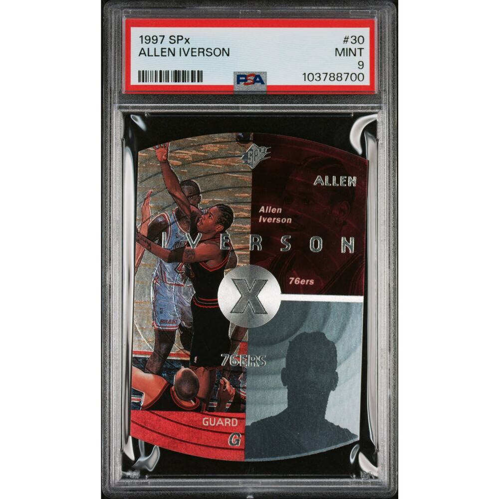 1997 Upper Deck SPx #30 Allen Iverson PSA 9 Mint Philadelphia 76ers